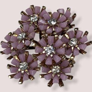 V. Coro Purple Floral Rhinestone Brooch